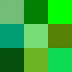 Différents types de vert