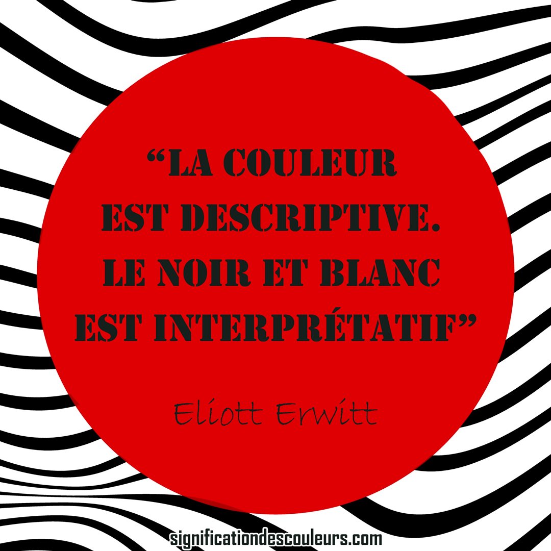 "La couleur est descriptive. Le noir et blanc est interprétatif." Eliott Erwit